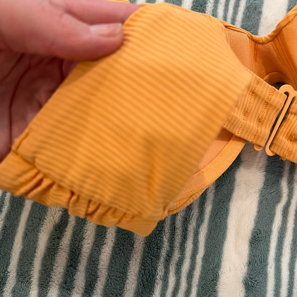 Vibrant Orange Ribbed Bikini Top - Picture 3 of 4